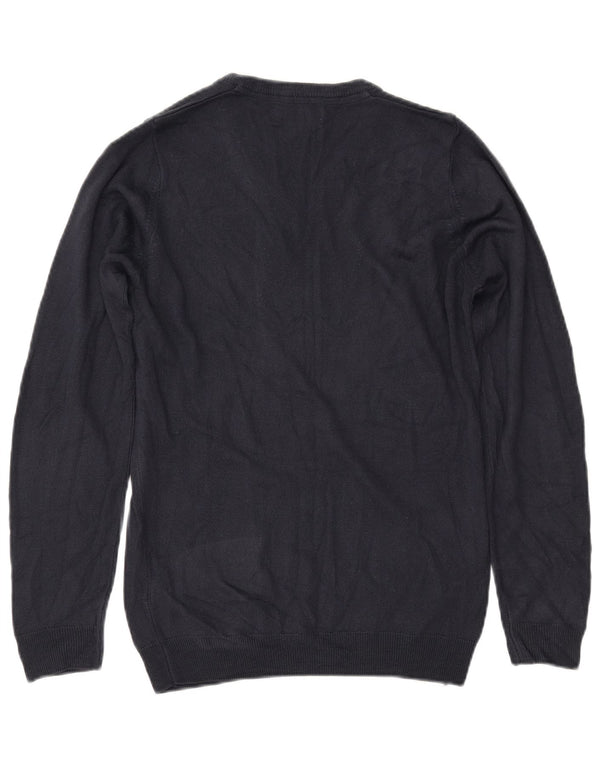 Женский джемпер с v-образным вырезом MARKS & SPENCER, UK 10, маленький, темно-синий, акрил