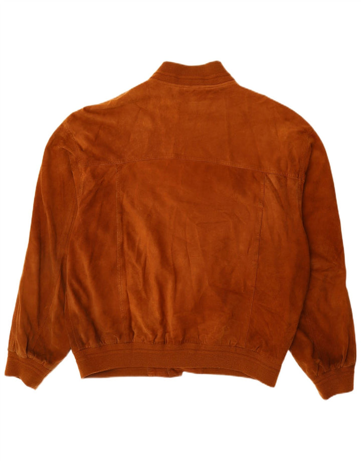 Винтажная мужская замшевая куртка IT 58 4XL Коричневая кожаная