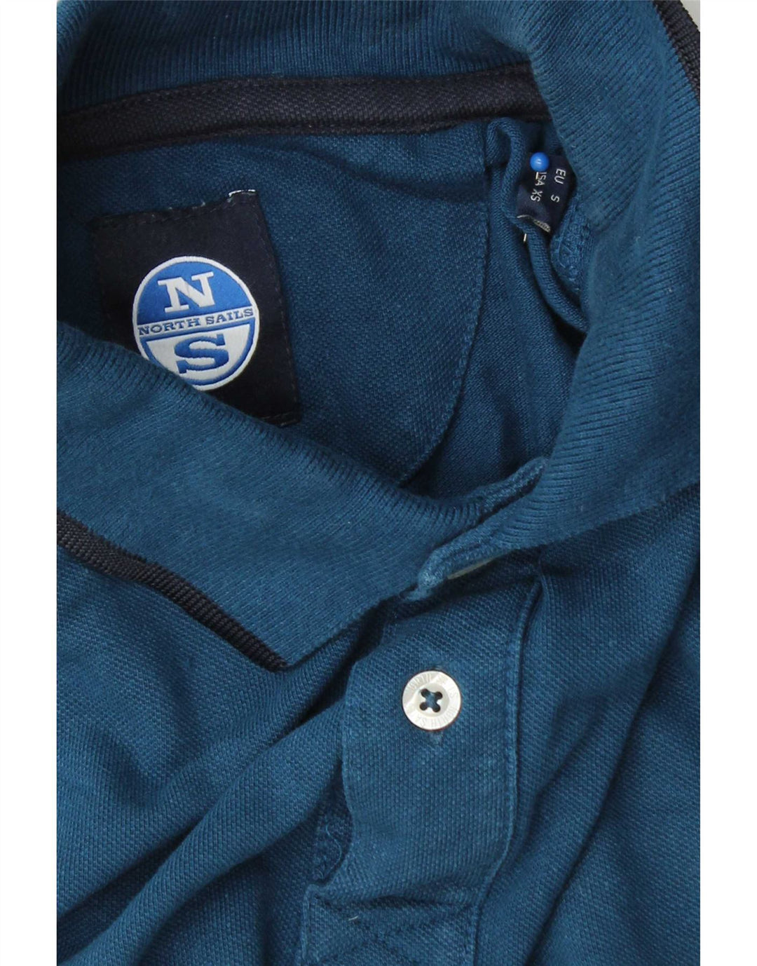 Мужская рубашка-поло с длинным рукавом North Sails, маленькая, темно-синяя