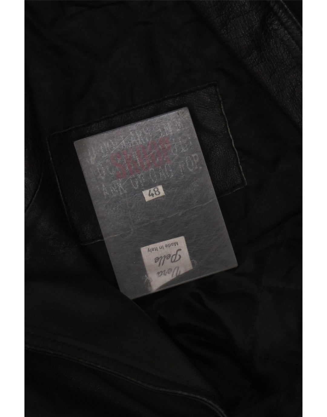 VINTAGE Женское кожаное пальто IT 48 XL Черное кожаное