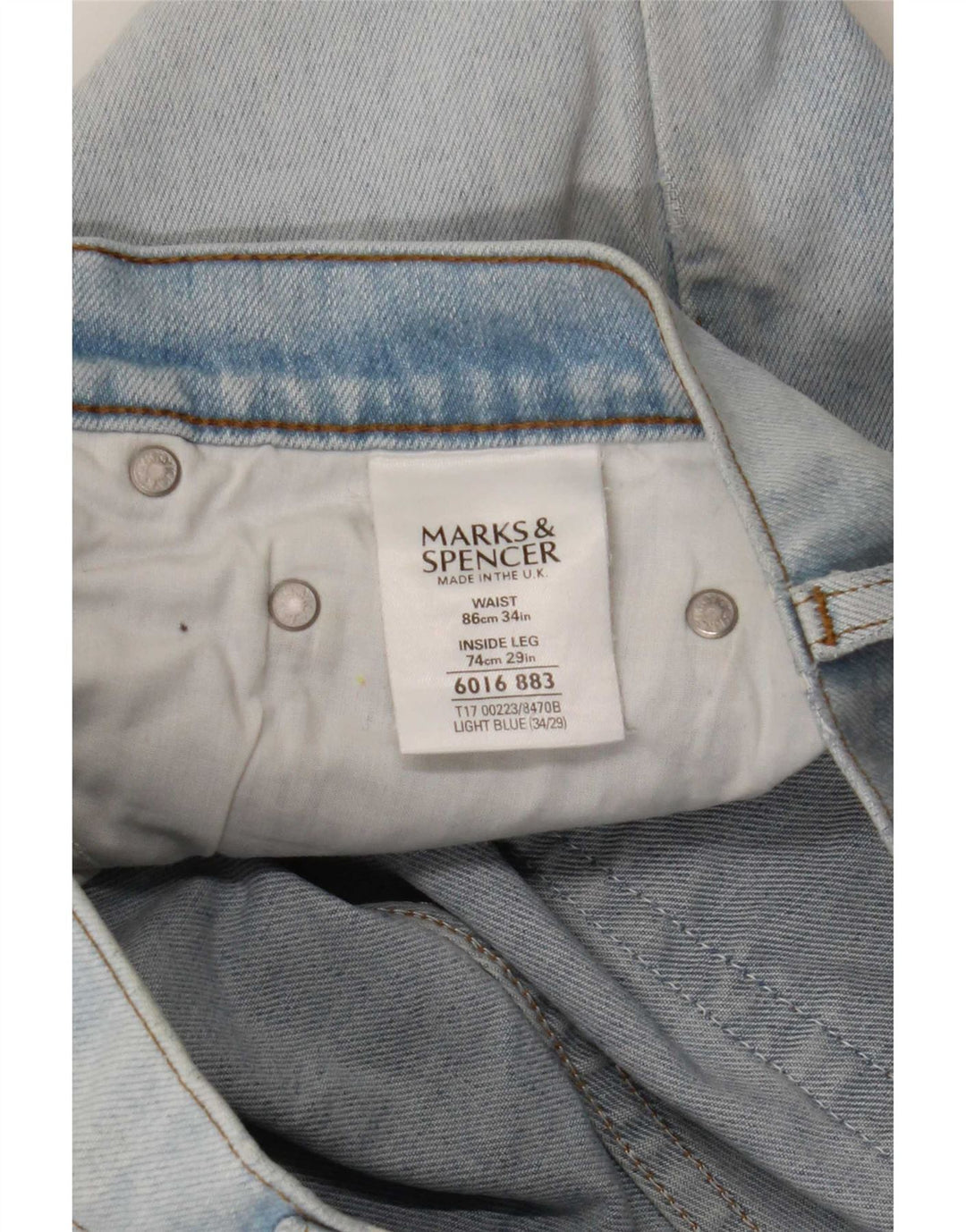 Женские широкие джинсы Marks & Spencer W34 L29 синие, хлопок