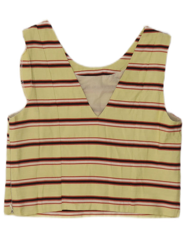 Женский укороченный топ без рукавов Maison Scotch UK 10, маленький желтый в полоску