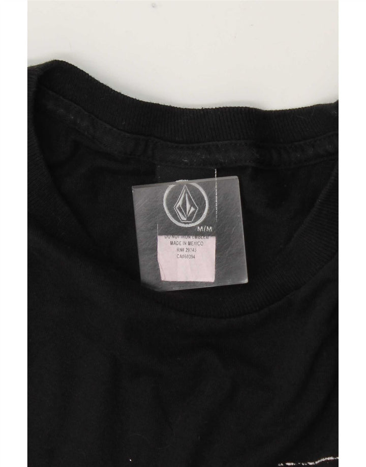 Мужская футболка Volcom с рисунком, черный хлопок, средний размер