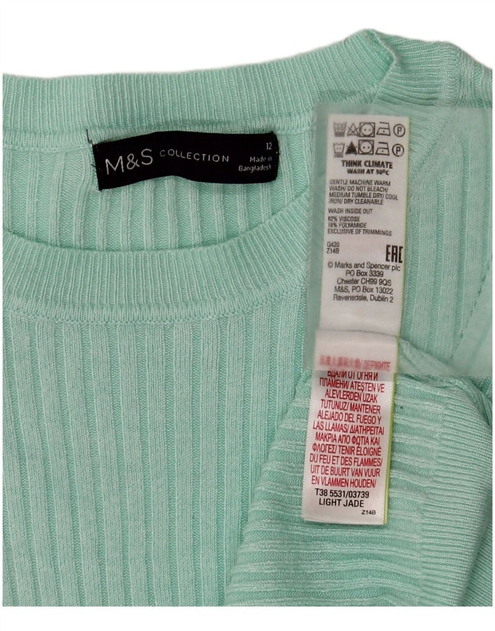Женский джемпер с вырезом «лодочка» Marks & Spencer UK 12, средний зеленый