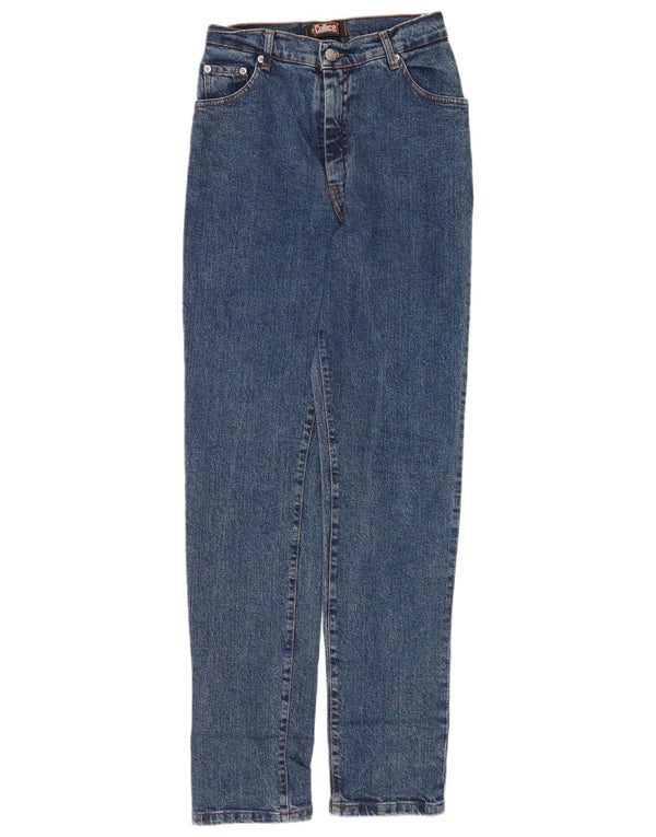 Винтажные женские прямые джинсы с высокой талией EU 38, средний размер W28 L32, синий хлопок