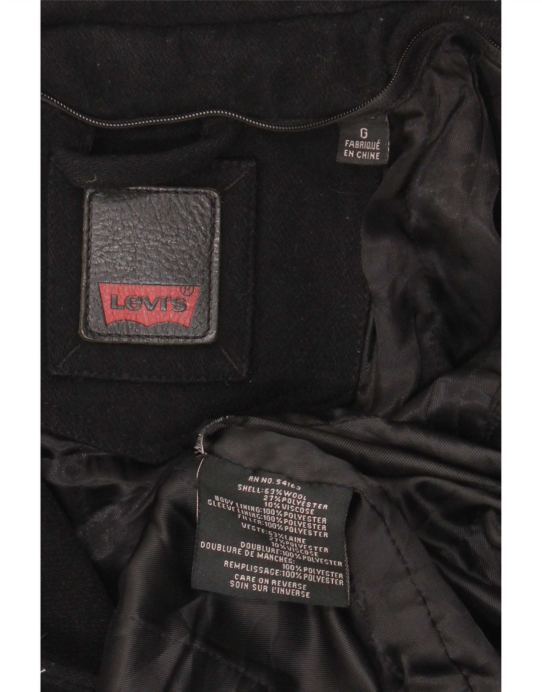 Мужская куртка Levi's Utility UK 40, большая черная шерсть