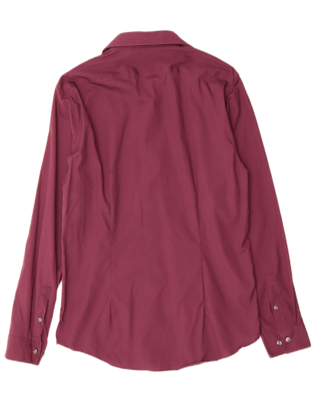 Мужская приталенная рубашка CALVIN KLEIN, размер 39 15 1/2, средний бордовый хлопок, хлопок