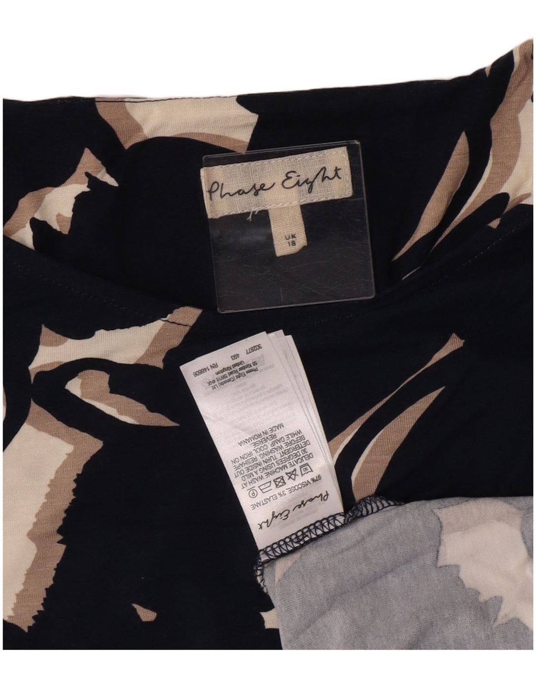 Женская блузка Phase Eight Top UK 18 XL Темно-синяя вискоза с цветочным принтом