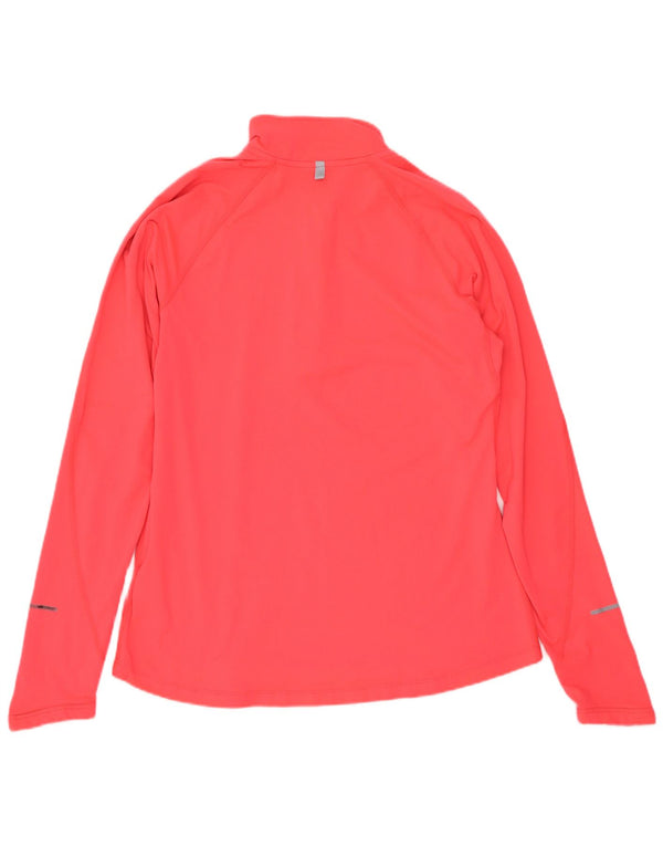 Женский спортивный костюм-пуловер с воротником на молнии Nike Dri Fit UK 12, средний розовый