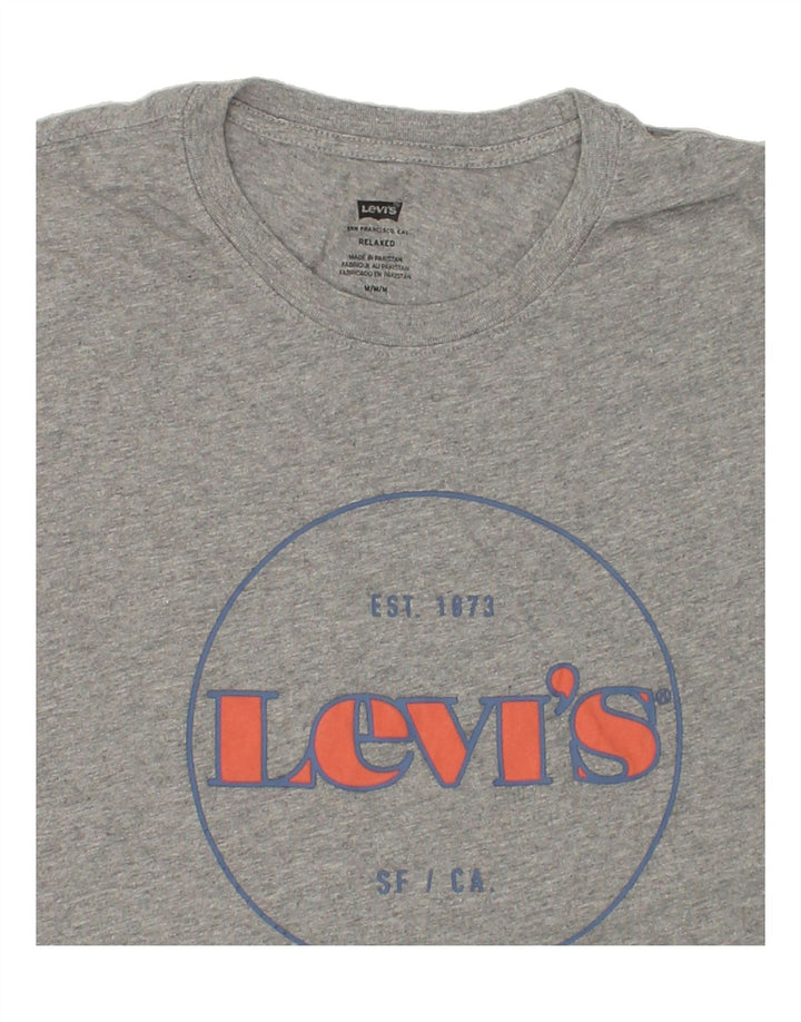 LEVI'S Mens Graphic T-Shirt Top Medium Grey Cotton | Vintage Levi's | Thrift | Second-Hand Levi's | Used Clothing | Messina Hembry 