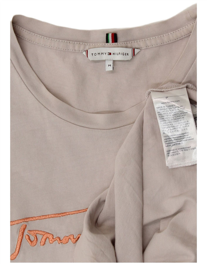 Женская футболка с рисунком Tommy Hilfiger Top UK 14, средний серый хлопок