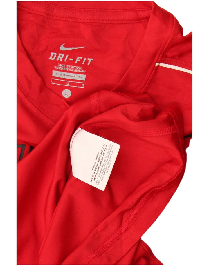 Женский топ с графическим рисунком Nike Dri Fit UK 16, большой красный полиэстер