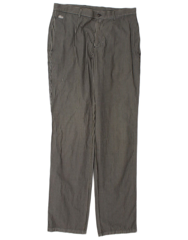 Lacoste Womens Slim Chino Trousers Size 40 Medium W27 L34 Grey Pinstripe