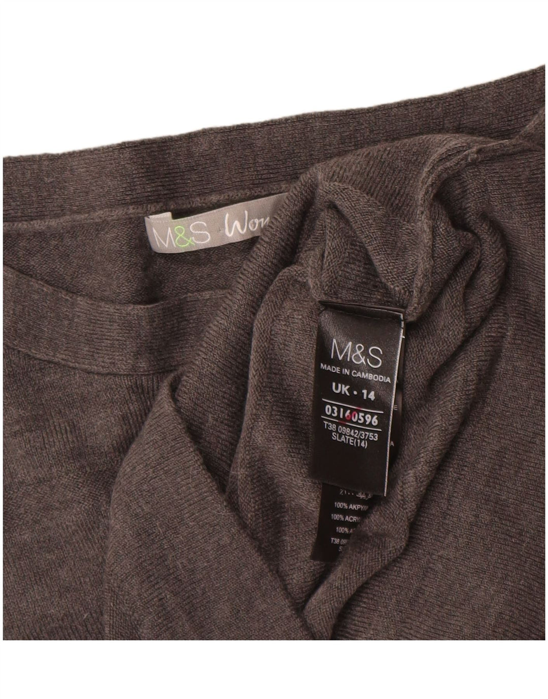 Женское платье-джемпер Marks & Spencer UK 14, средний серый акрил