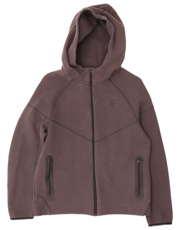 Nike Boys Zip Hoodie Sweater 13-14 Years XL Grey Cotton