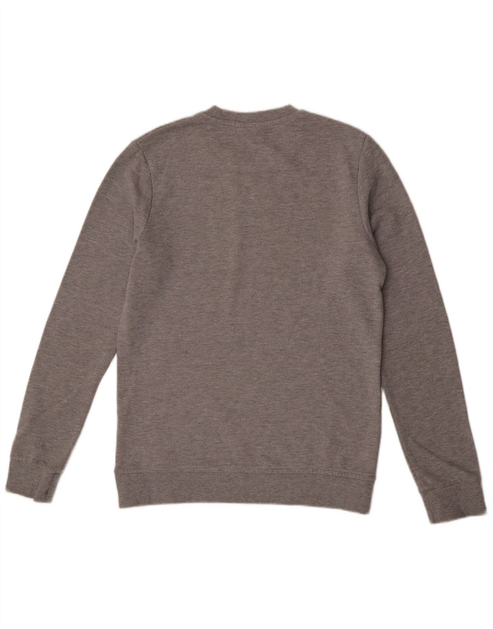 Мужской свитшот с рисунком Jack & Jones, хлопковый джемпер среднего серого цвета