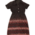 VINTAGE Womens Maxi Dress UK 14 Medium Black Spotted Polyester Vintage Vintage and Second-Hand Vintage from Messina Hembry 