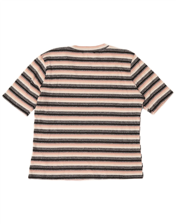 Женская укороченная футболка OASIS UK 14, большая вискоза в черную полоску