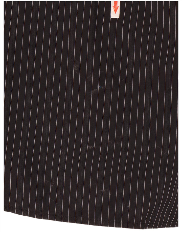 Мужская рубашка Roberto Cavalli IT 50 Medium Black в тонкую полоску из хлопка