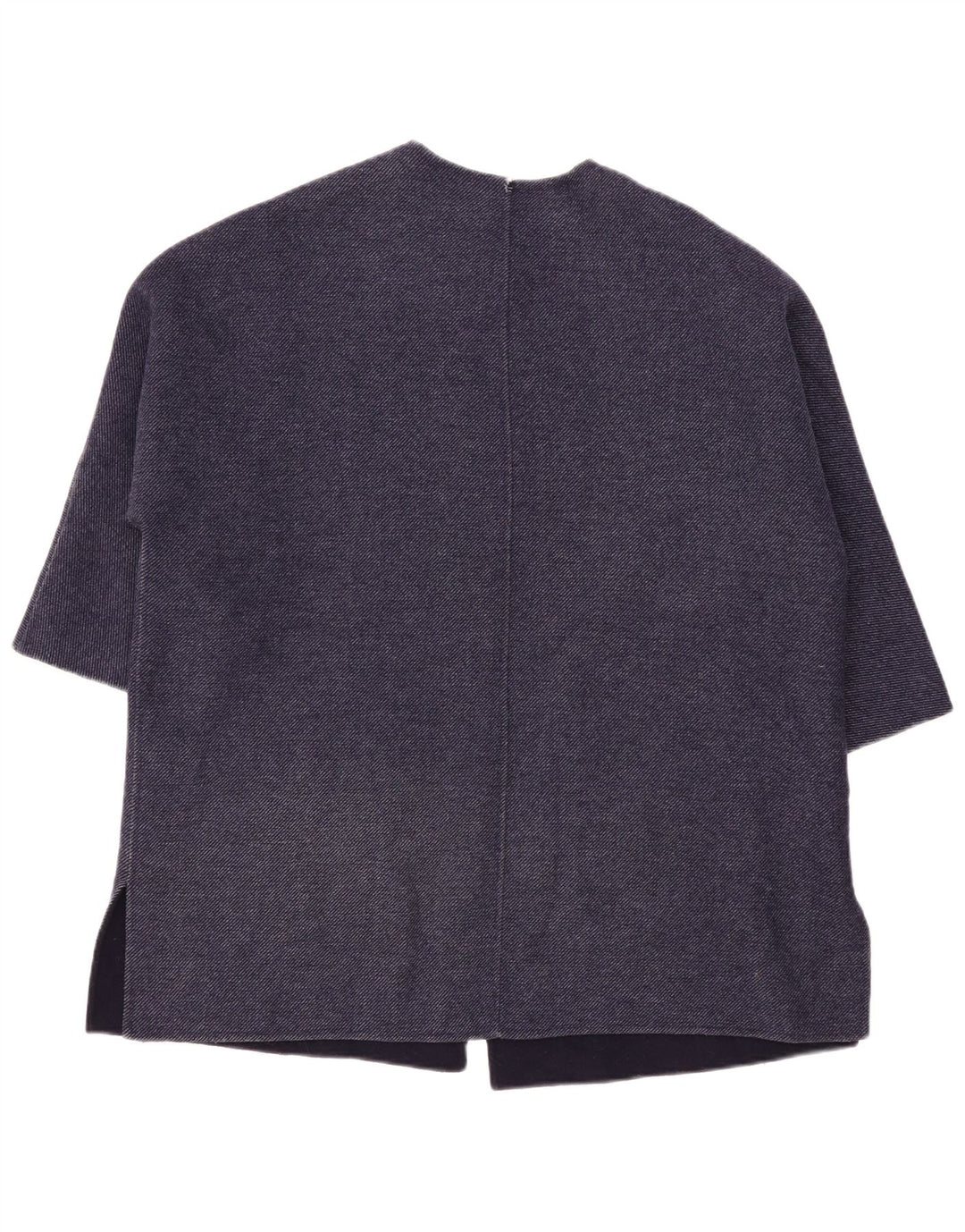 Женское пальто оверсайз с рукавом 3/4 ZARA UK 10, маленькое темно-синее, шерстяное