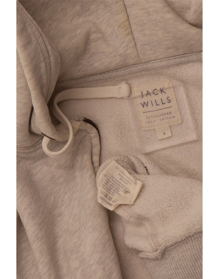 JACK WILLS Мужской свитер с капюшоном на молнии, маленький серый, хлопковый