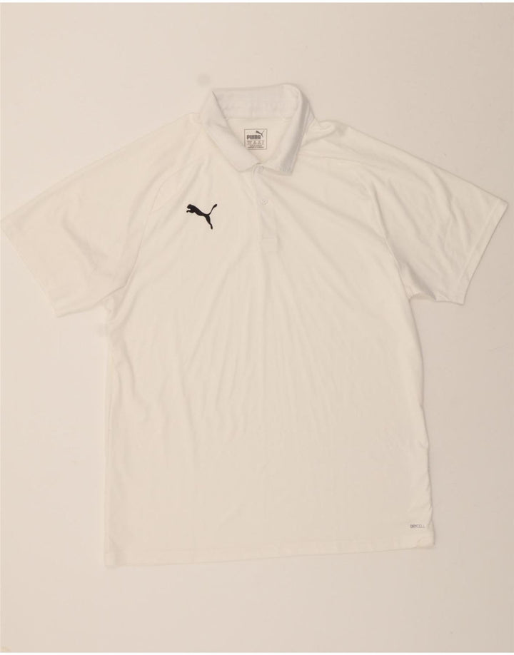 PUMA Mens Polo Shirt XL White Vintage Puma and Second-Hand Puma from Messina Hembry 