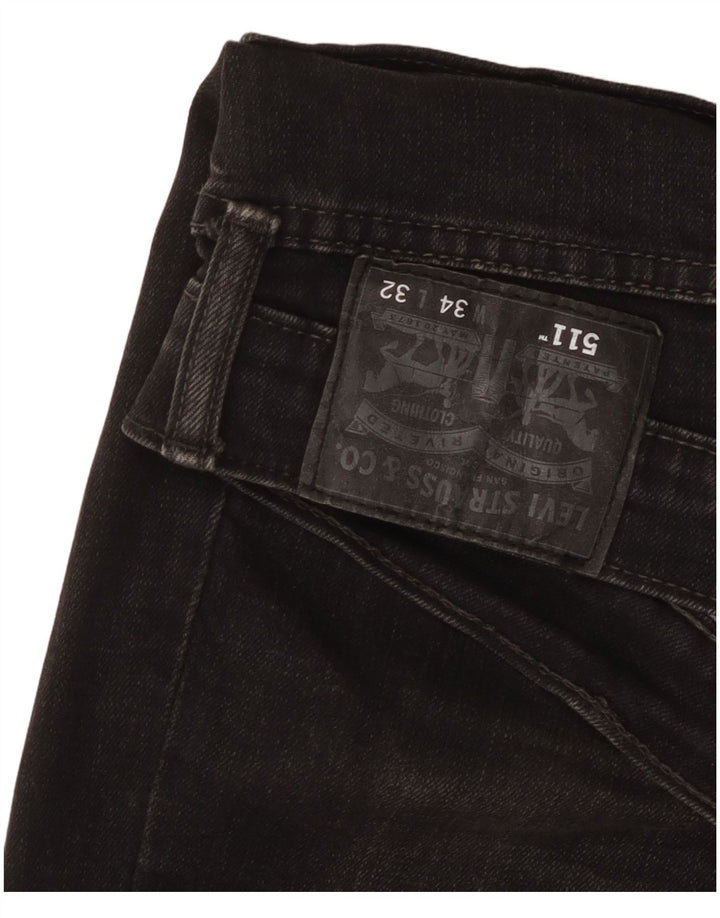 Мужские джинсы Levi's 511 Slim W34 L32, черный хлопок