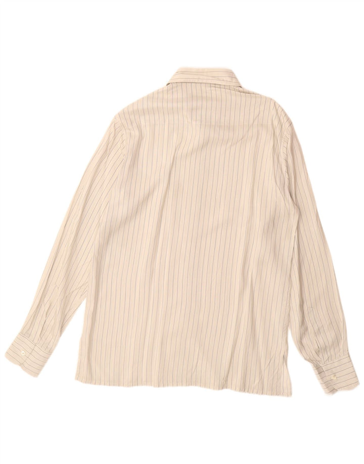 Винтажная мужская рубашка, размер 42, 16, 1/2, большая серая шелковая полоска