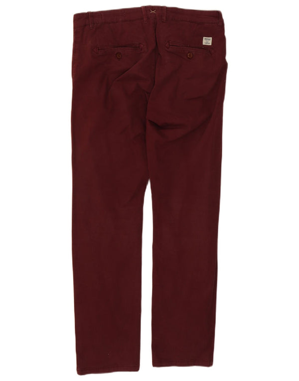 Мужские брюки-чиносы Jack & Jones Slim Fit W32 L30, темно-бордовый хлопок
