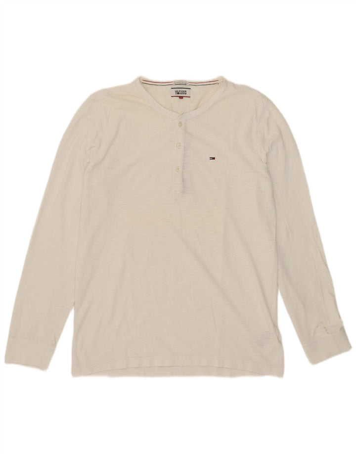 Мужской топ Tommy Hilfiger с длинным рукавом XL, белый хлопок