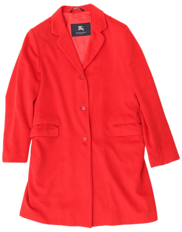 Женское пальто Burberry UK 14, большое классическое красное шерстяное пальто