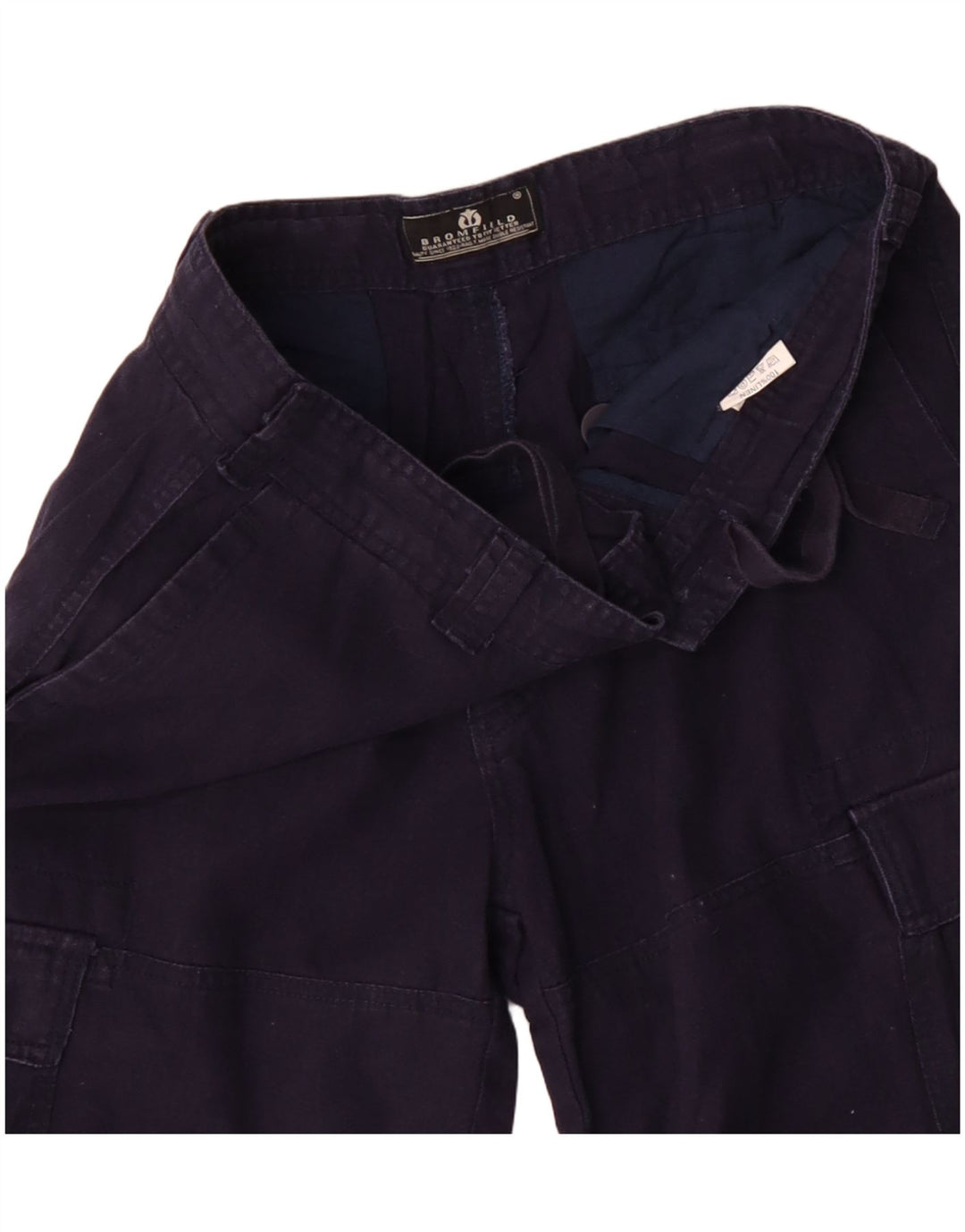 Мужские шорты карго Bromfield W32, средние, темно-синие, льняные