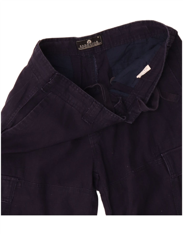 Мужские шорты карго Bromfield W32, средние, темно-синие, льняные