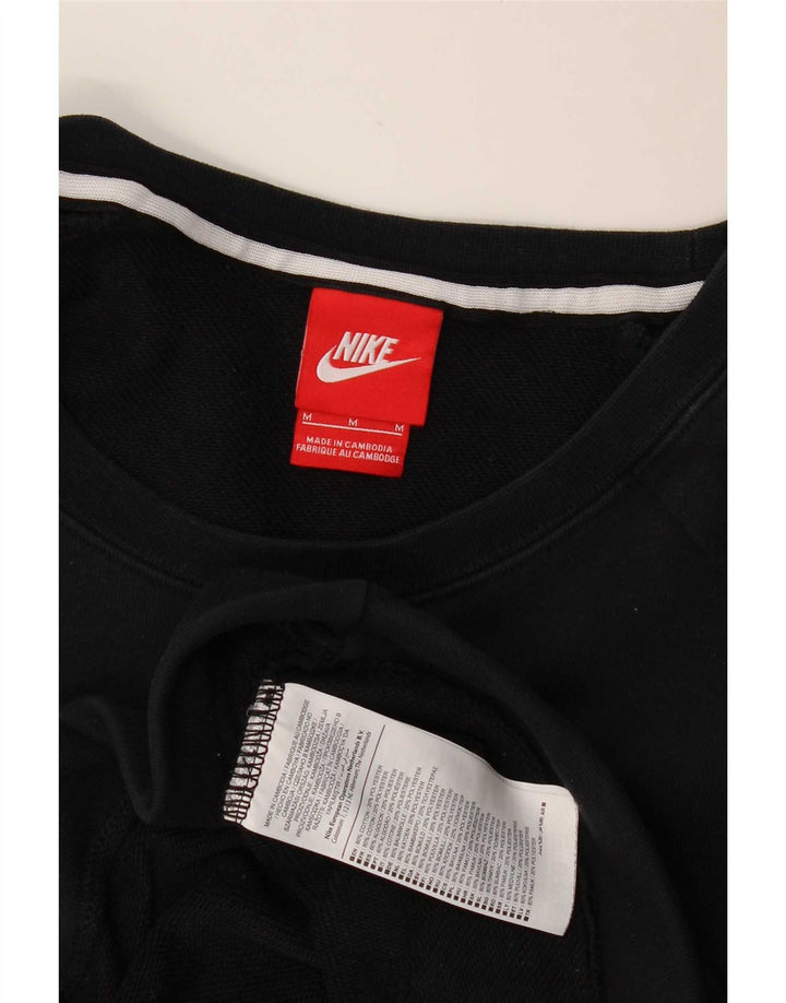 Мужской свитшот Nike, хлопковый джемпер среднего размера, черный