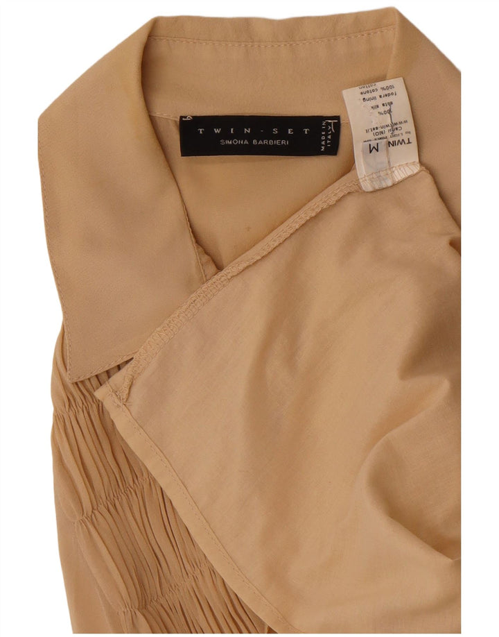 Simona Barbieri Женское платье трапециевидного кроя Twin Set UK 12, средний бежевый шелк