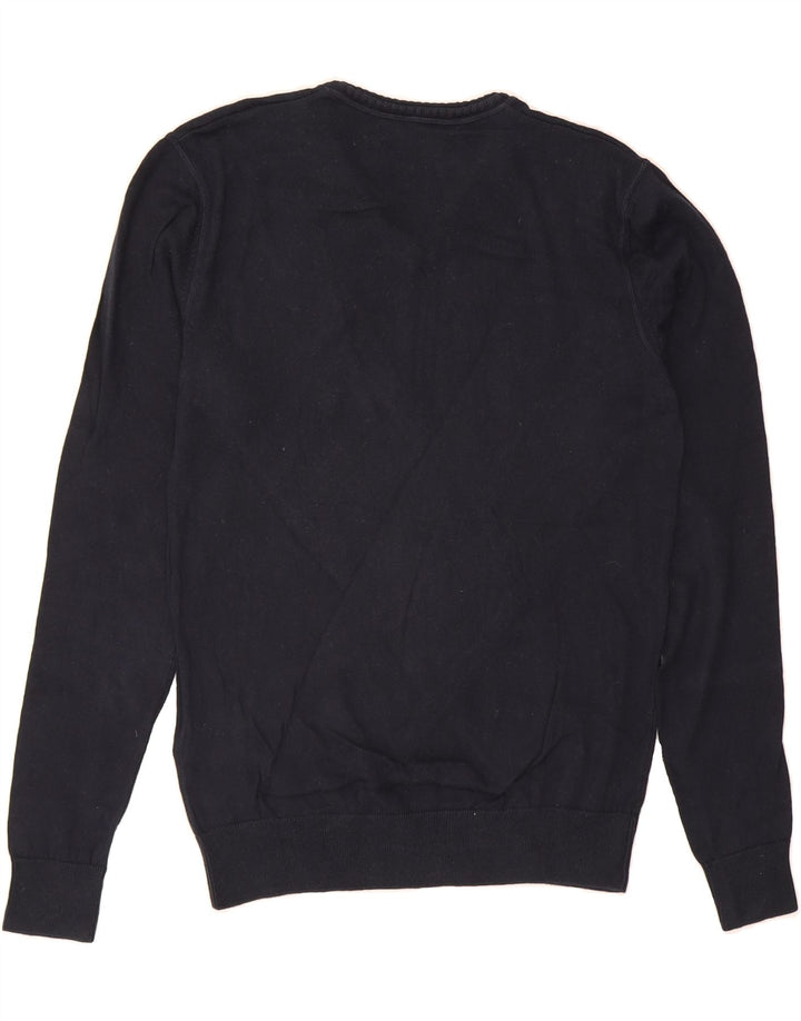 REPLAY Mens V-Neck Jumper Sweater Large Navy Blue Cotton Vintage Replay and Second-Hand Replay from Messina Hembry 