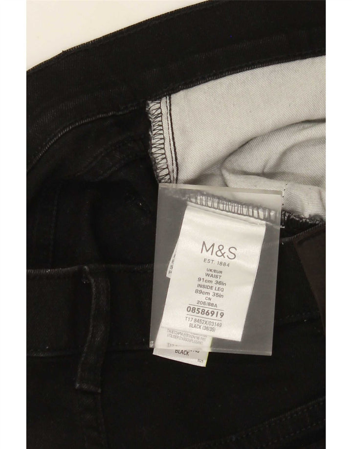 Мужские прямые джинсы Marks & Spencer W36 L35 черного цвета, хлопок