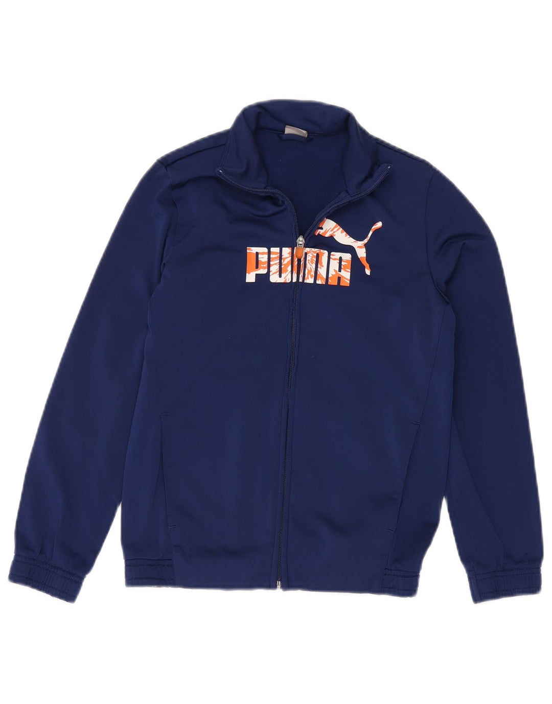 PUMA Boys Graphic Tracksuit Top Jacket 11-12 Years Navy Blue