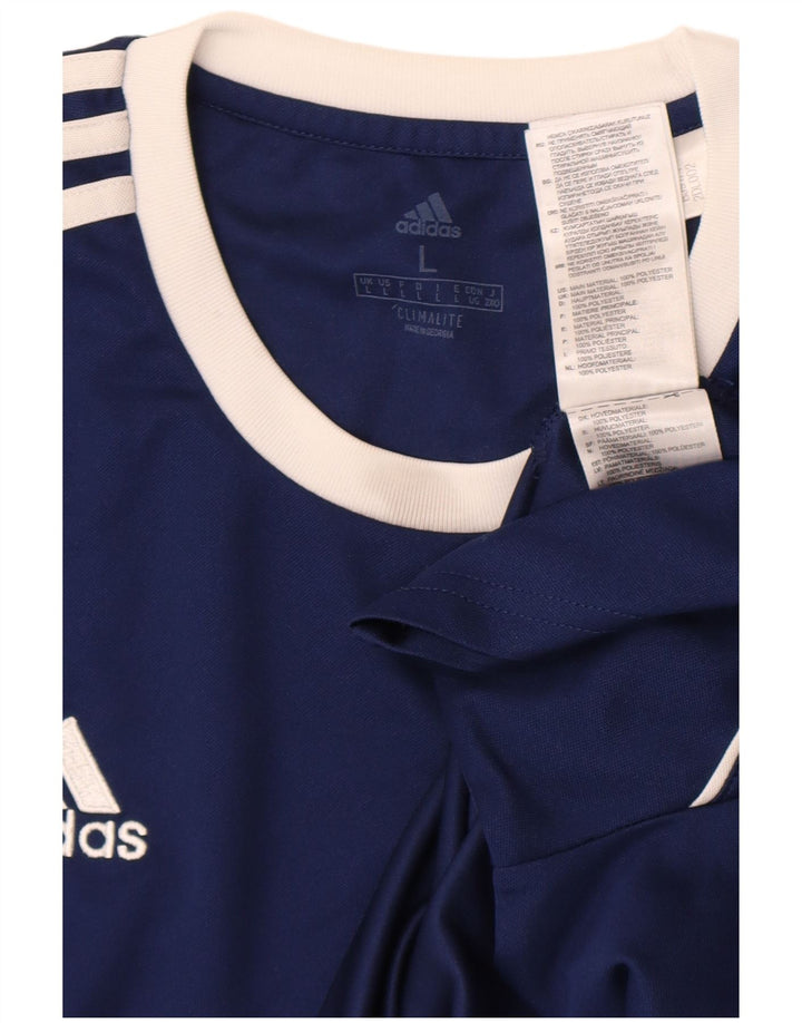 Мужская футболка Adidas Climalite, большой темно-синий полиэстер с цветными блоками