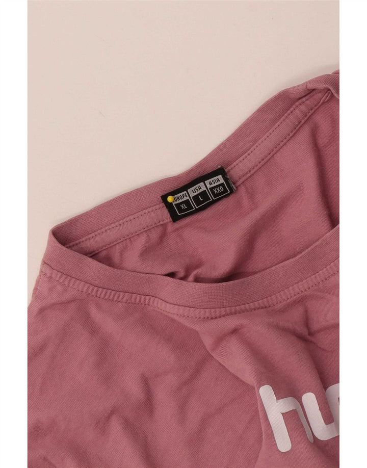 Мужская футболка с рисунком Hummel, большая розовая