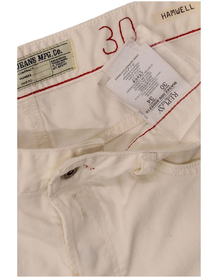 REPLAY Womens Hamwell Slim Jeans W30 L34 White Cotton
