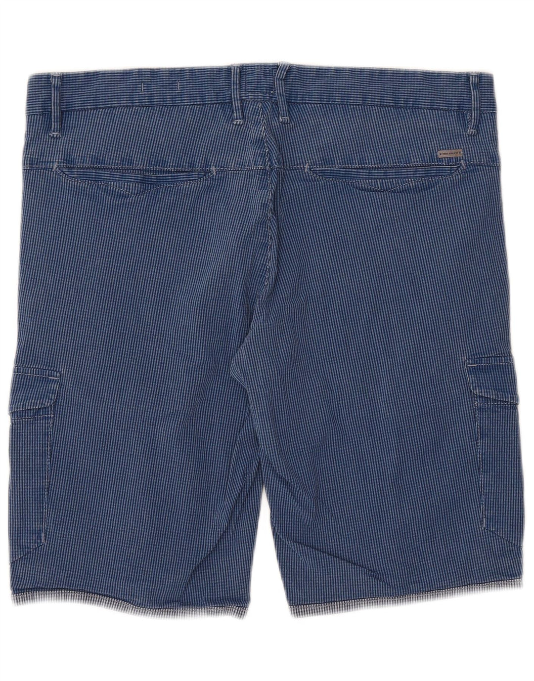 Мужские шорты-карго Hugo Boss EU 48 Medium W34 Синие в мелкую клетку, хлопок