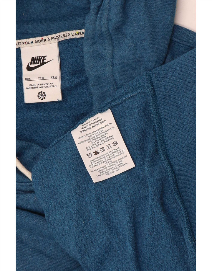 Мужской джемпер с капюшоном Nike 2XL, синий хлопок