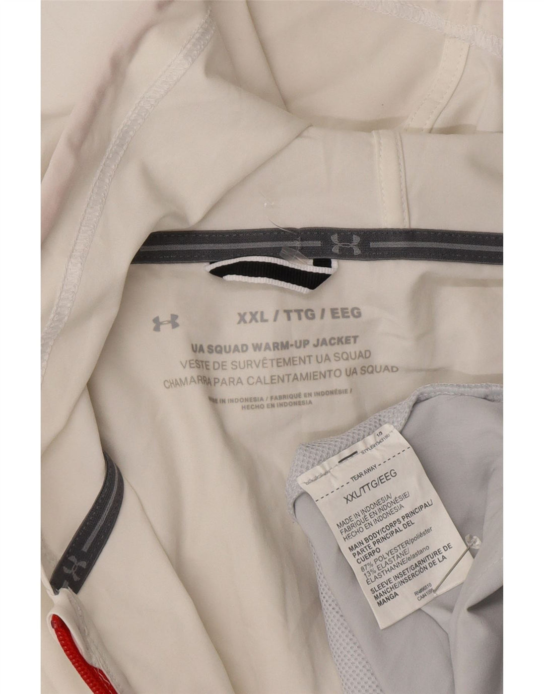 Мужская дождевик с капюшоном Under Armour UK 44 2XL, белый полиэстер с цветными блоками