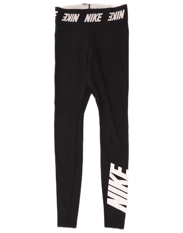 Женские обтягивающие леггинсы с рисунком Nike UK 4 XS, черные хлопковые спортивные кроссовки