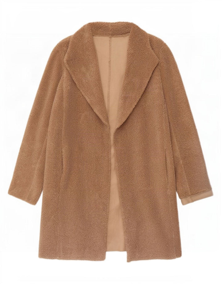 Женское пальто Teddy Bear Marks & Spencer UK 14, большое коричневое полиэстер