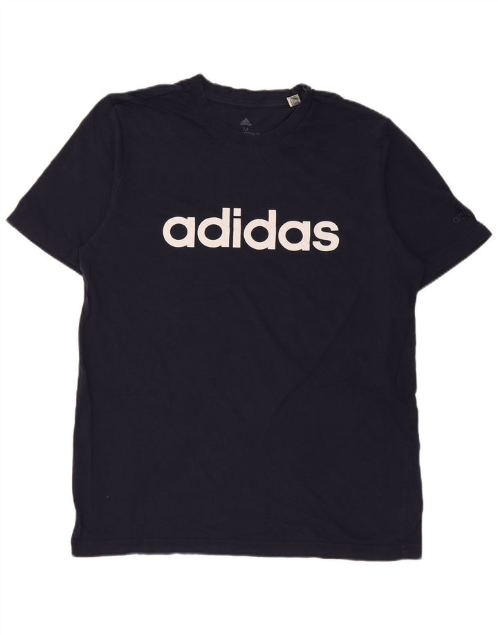 Adidas Мужская футболка с рисунком Топ среднего размера, темно-синий, хлопок