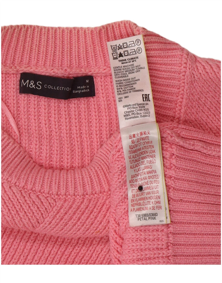 Женский джемпер с круглым вырезом Marks & Spencer UK 14, средний розовый