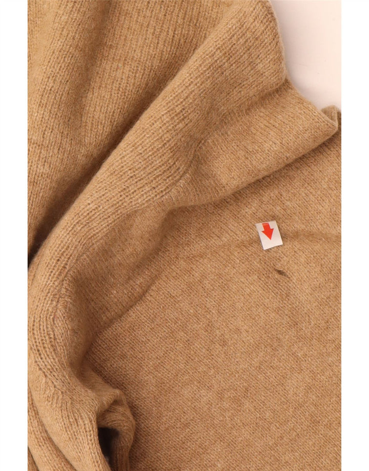 Винтажный мужской джемпер с v-образным вырезом IT 48, средний бежевый, шерсть