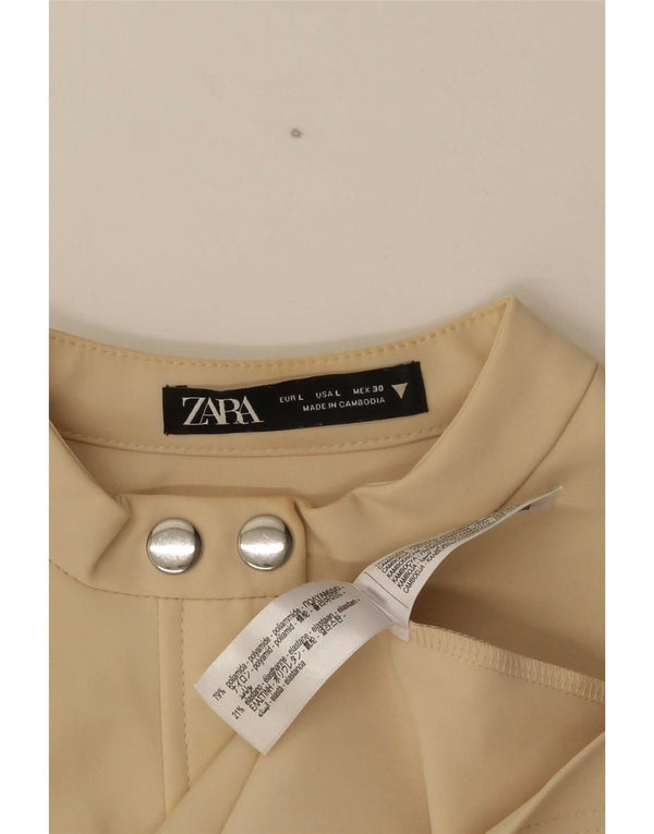 Женское платье-футляр Zara UK 14, большое бежевое из полиамида